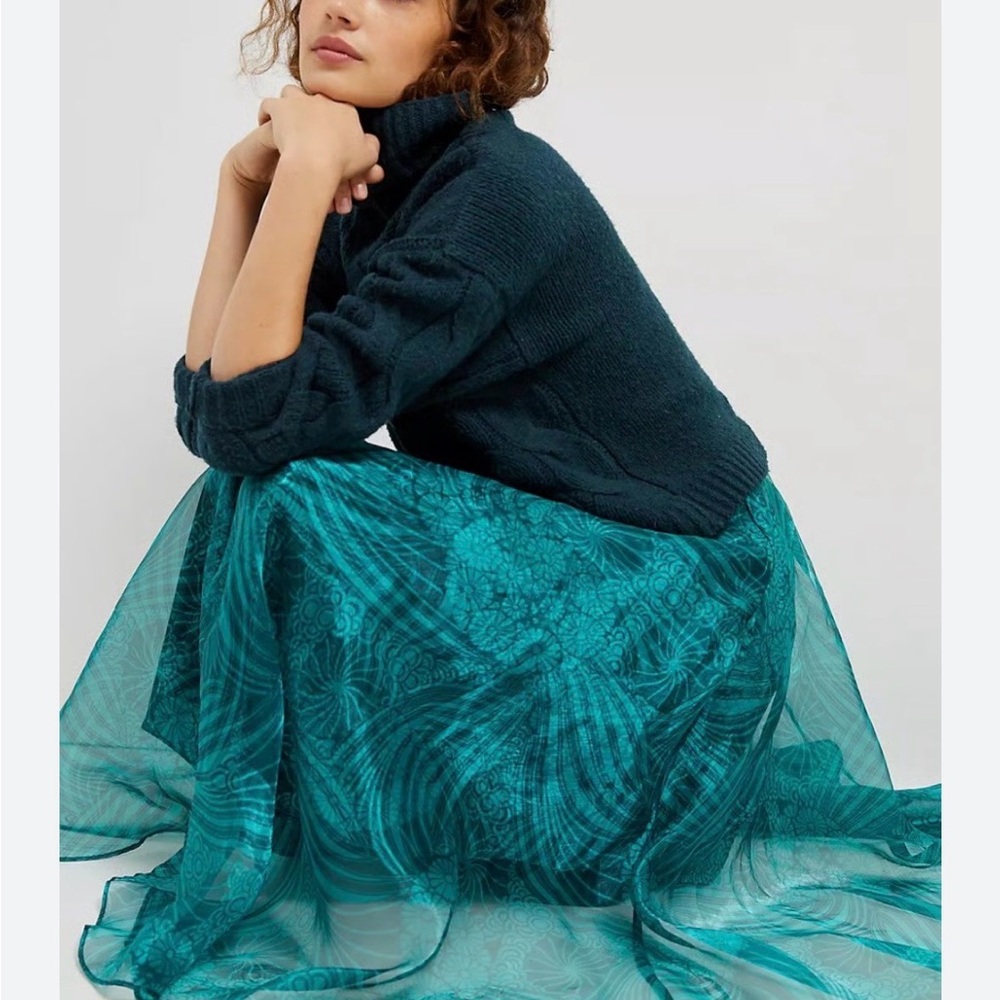 NWT Anthropologie Skirt dual layer